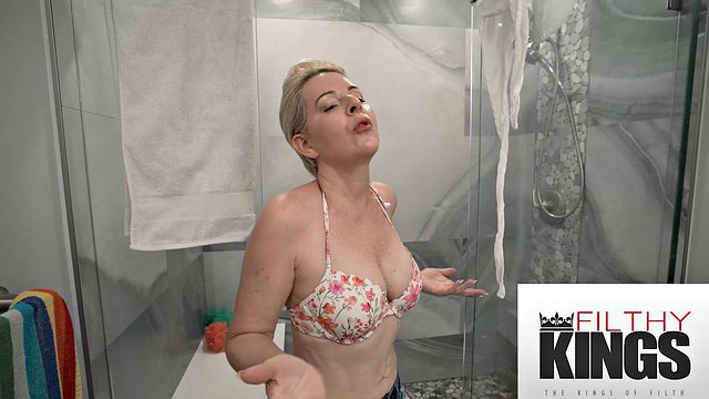 Fithy Kings - Big Tittied Stepmom In The Shower To Get Fucked Finally - Bobbi Shay