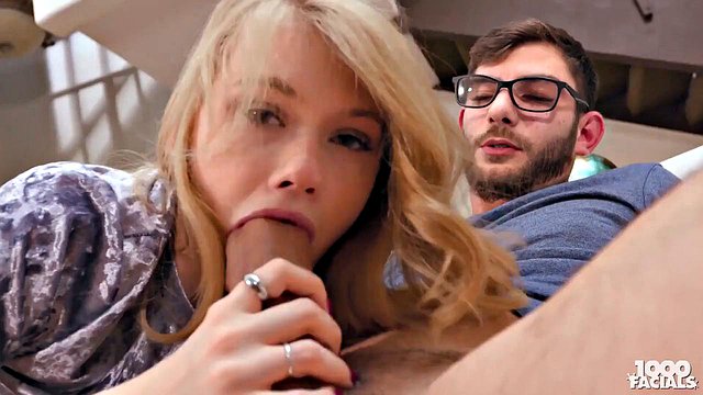 Hannah Hays' Tiny Mouth Gulps Big Cock