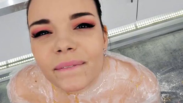 The busty goddess Sofia Lee mixes her juices with Jordi's cum