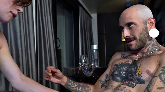 Trans man with pussy sucks the TS cock of a busty MILF who eats pussy