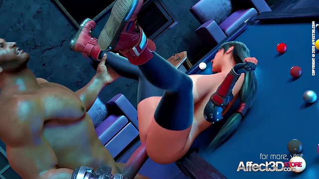Affect3D - Big tits bartender blacked in a 3d animation