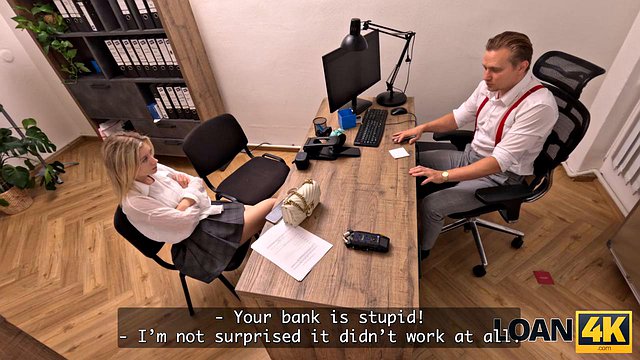 LOAN4K. Was versteckt sie unter dem Minirock? ft. Stanley Johnson: Hardcore-, Babe- und Blondinenporno