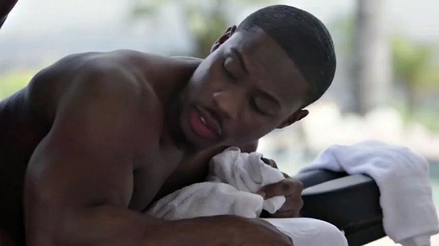 Gorgeous black guys have romantic sex