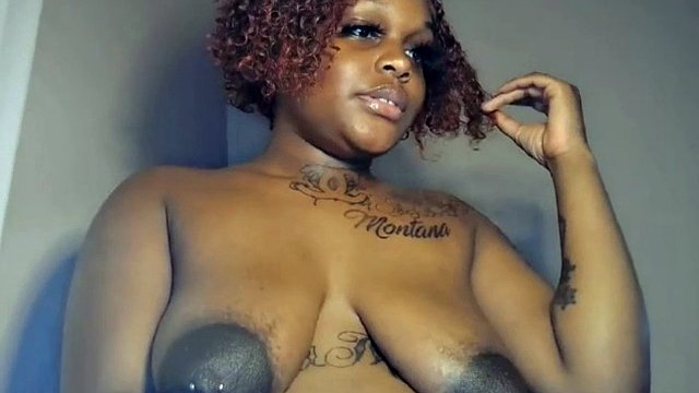 chubby huge areola on black MILF with saggy tits