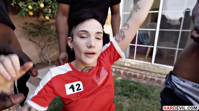 Inked Vixen Takes Brutal Double Penetration from Massive BBC in Hardcore Gangbang