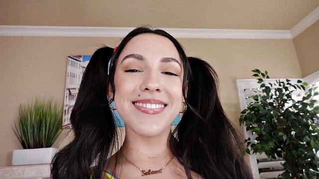 Selena Ivy's Pigtailed Big Booty in Missionary Ride