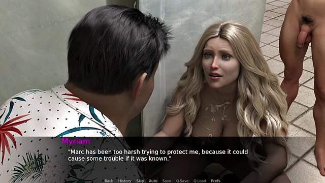 Project Myriam - MILF with big tits fucks in the toilet - 3D game