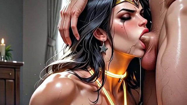 Big-Ass Wonder Woman Struggles SecretKum2's Thick Futanari Cock Deep in Tight Ass