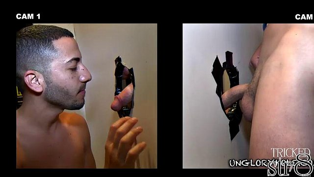 Nasty str8 guy cocksucked in gloryhole