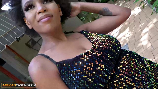 The Ebony MILF with Big Tits and Curves Moans Non-Stop in Steamy African Casting Interview Before Riding the