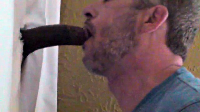 He really likes that giant glory hole pecker