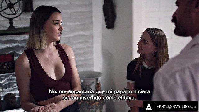 Teen Anny Aurora Delivers Sultry Blowjob and Handjob to Her BFF's Stepdad in Taboo Old