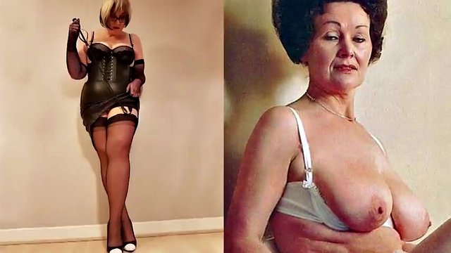 Grandma's huge tits jerk off to the beat challenge #4