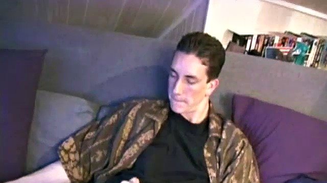 Derek lets us watch, as he pulls down his pants and starts stroking his cock. There's quite a lot of pre-cum, as he brushes himself multiple times. Then he shoots his load of cum all over her belly.