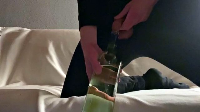 Uncut cock edging, pissing and cumshot