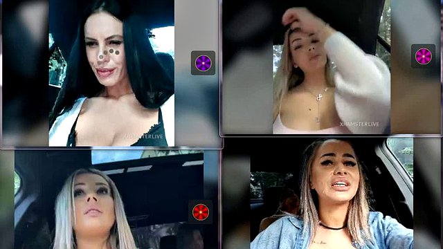 mv458 funny 4 cam girls in the same car same time