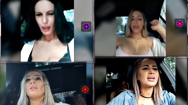 mv458 funny 4 cam girls in the same car same time