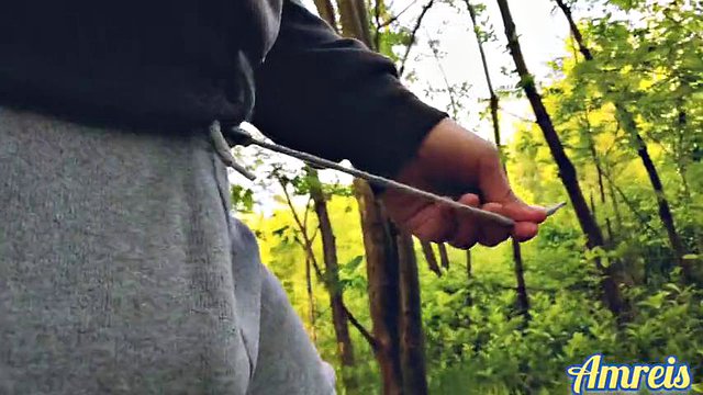Need a place to cum! Part 8. Walk, piss, jerk off, orgasm and cum in the big forest
