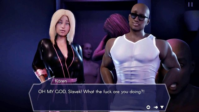 Cuckold life simulator: wife humiliates her husband who likes to see her fucked by a BBC