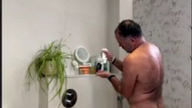 Daddy shower time. Empting my balls for my boys. Cum shot and a great wank