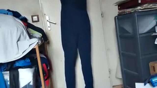 Crossdresser in self bondage