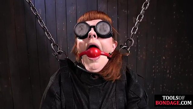Mouthgagged naughty babe hard spanked